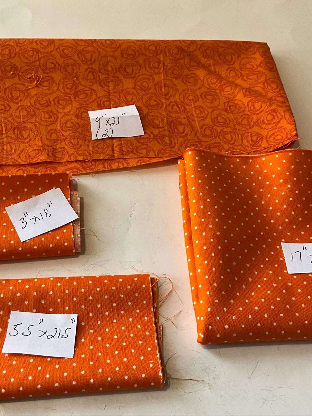 Quilting Sewing Crafts Fabric Orange Brown Gold Cotton - Picture 6 of 7